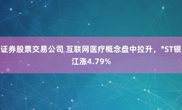 证券股票交易公司 互联网医疗概念盘中拉升，*ST银江涨4.79%